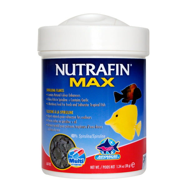 NUTRAFIN MAX PECES TROP. Y MARINOS ESPIRULINAS ESCAMAS 38G