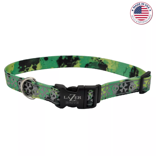 COASTAL LAZER BRITE COLLAR LIME SKULLS