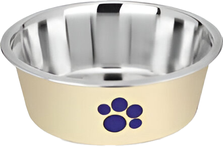 KUMAR PLATO PERROS CREMA CON PATITA AZUL