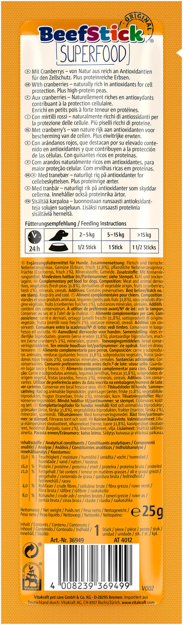 VITAKRAFT BEEF STICK SUPERFOOD