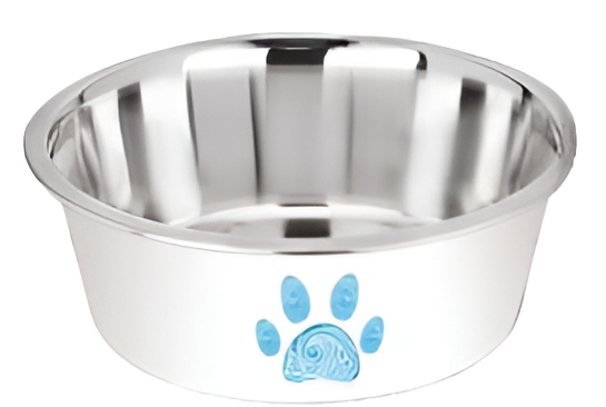 KUMAR PLATO PERROS BLANCO CON PATITA AZUL